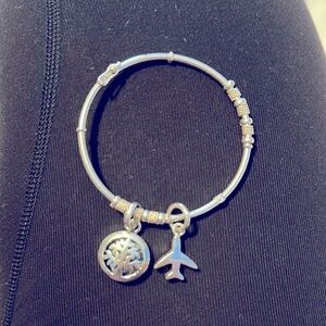 950 Sterling Silver Charm Bangle Bracelet